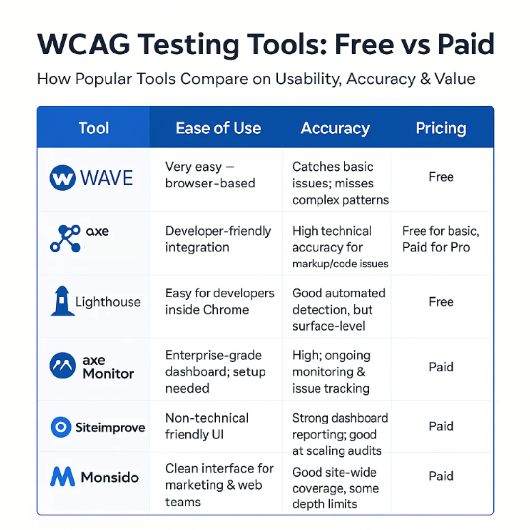 WCAG Testing Tools: Free vs Paid