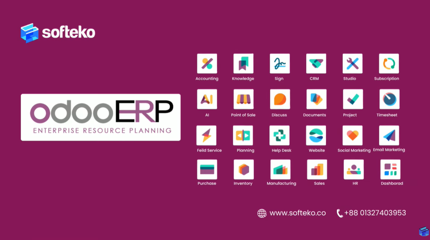 Odoo ERP কী? | Odoo ERP কীভাবে কাজ করে? | সম্পূর্ণ ব্যাখ্যা (বাংলায়) | Softeko